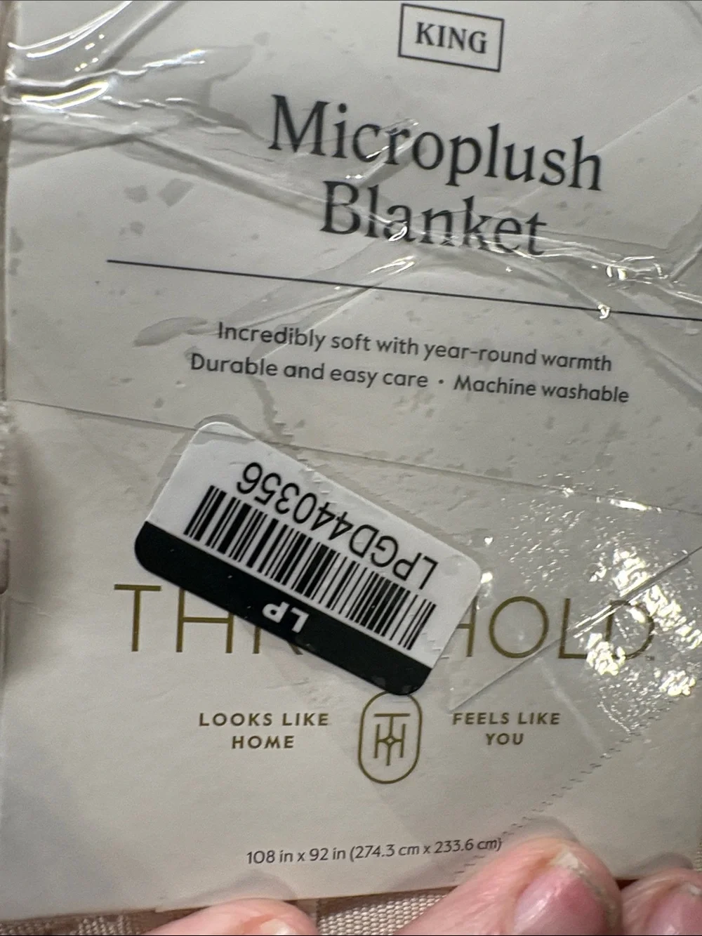 Threshold Plush Microplush Blanket Throw in Cream